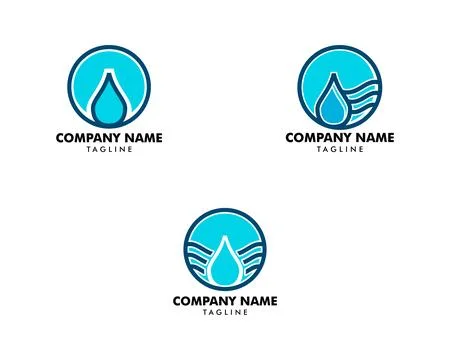 Set of Water drop logo design element vector illustration icon droplet ener.. Illustrazione stock