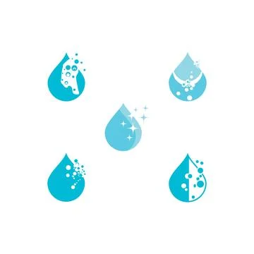 Set Water drop Logo Template Illustrazione stock