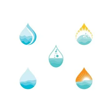 Set Water drop Logo Template Stock Illustration