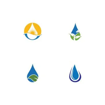 Set Water drop Logo Template vector Illustrazione stock