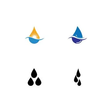Set Water drop Logo Template vector Stock Illustration