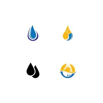 Set Water drop Logo Template vector Illustrazione stock