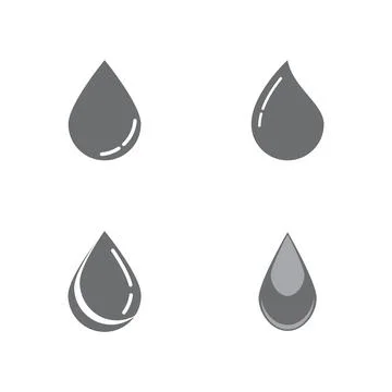 Set Water drop Logo Template Stock Illustration