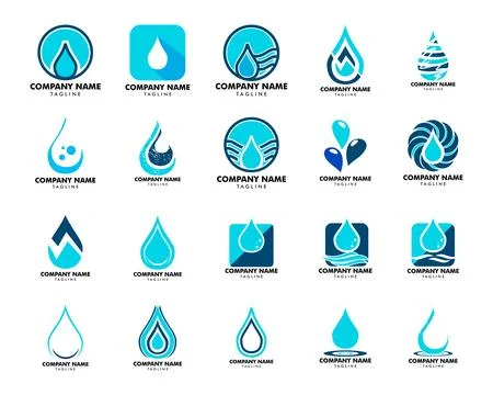 Set of Water drop Logo Template vector illustration design Stock Illustration