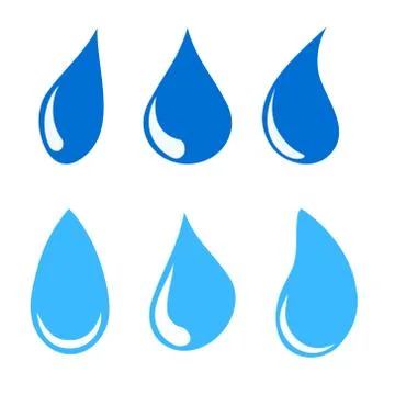 Set of water drops, stock vector illustration Ilustração Stock