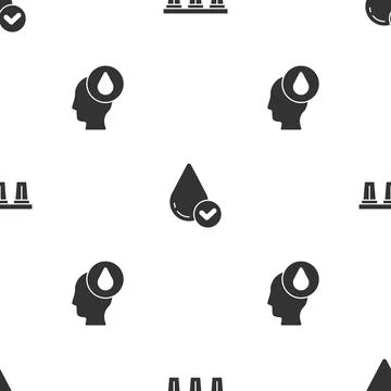 Set Water filter, drop and  on seamless pattern. Vector イラスト素材