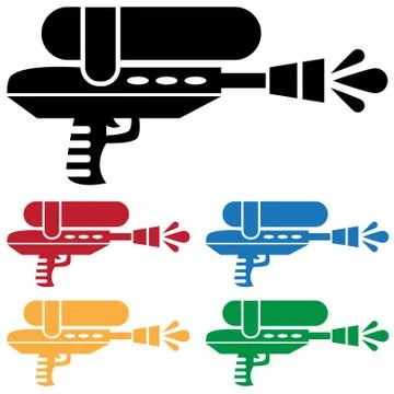 Set of water guns Stock Illustration