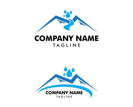 Set of Water Mountain Logo Design Template Element Stock Illustration