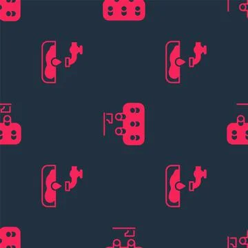 Set Water problem and Deforestation on seamless pattern. Vector Stock-Illustration