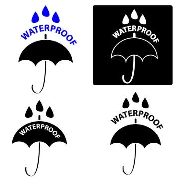 Set of water proof icon on white background.Vector illustration. Stock Illustration