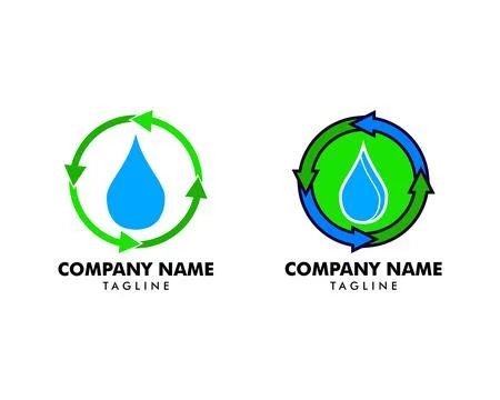 Set of Water Recycle Logo Design Template Element Stock Illustration