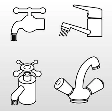 Set of water taps Ilustração Stock