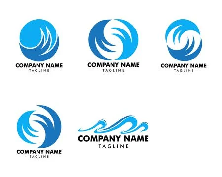 Set of Water wave icon vector illustration design logo Stock Illustration