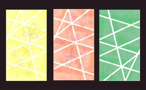 Set of watercolor abstract backgrounds190723 Stock Illustration