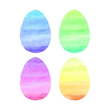 Set of watercolor abstract eggs. Easter elements, backgrounds and textures. I Illustrazione stock