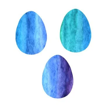 Set of watercolor abstract eggs. Easter elements, backgrounds and textures. I Illustrazione stock