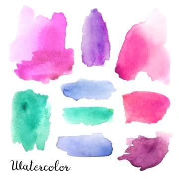 Set of watercolor blots Stock Illustration