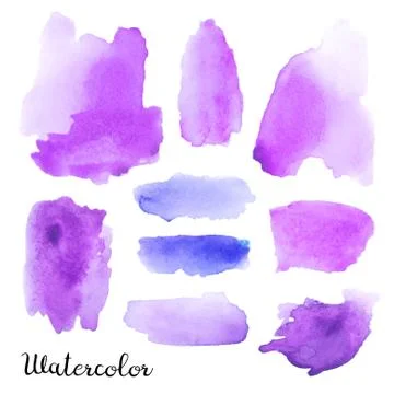 Set of watercolor blots Stock Illustration