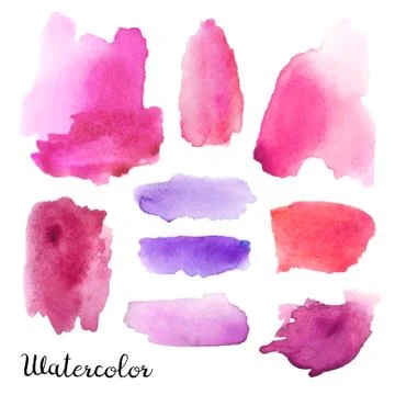 Set of watercolor blots Stock Illustration