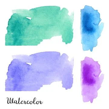Set of watercolor blots Illustrazione stock