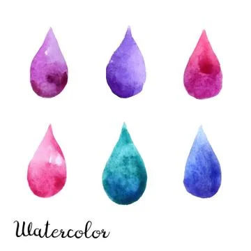 Set of watercolor blots Illustrazione stock