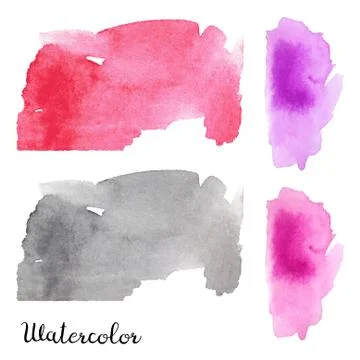 Set of watercolor blots Stock Illustration