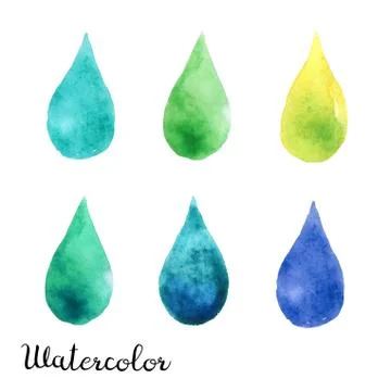 Set of watercolor blots Stock Illustration