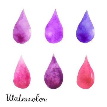 Set of watercolor blots Stock Illustration