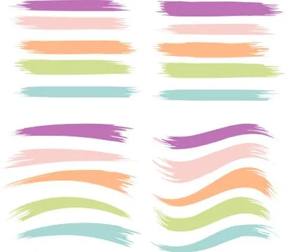 Set Watercolor Brush Stroke vector for design Stock Illustration