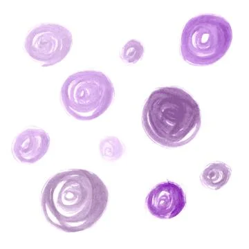 Set watercolor brushed circle vector background. isolated. Stock-Illustration