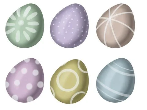 A set of watercolor Easter eggs. painted eggs for Easter Stock Illustration