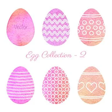 Set of watercolor Easter elements Stockillustratie