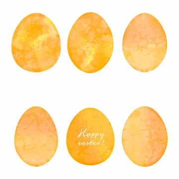 Set of watercolor eggs. Easter design elements. Stockillustratie