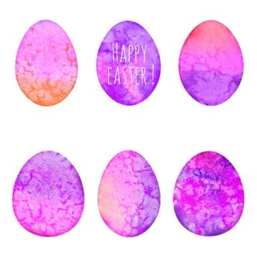 Set of watercolor eggs. Easter design elements. Stockillustratie