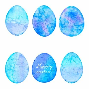 Set of watercolor eggs. Easter design elements. Illustrazione stock