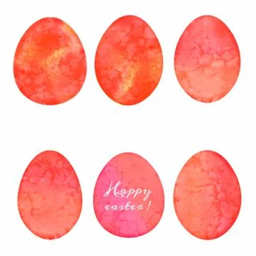 Set of watercolor eggs. Easter design elements. 스톡 일러스트