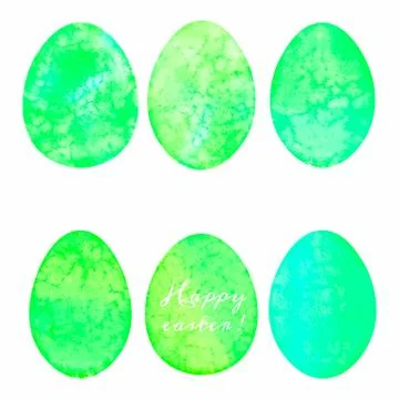 Set of watercolor eggs. Easter design elements. Illustrazione stock