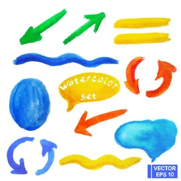 Set of watercolor elements Иллюстрация