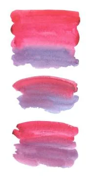 A set of watercolor elements rectangular brushstrokes with rounded corners in Stock Illustration