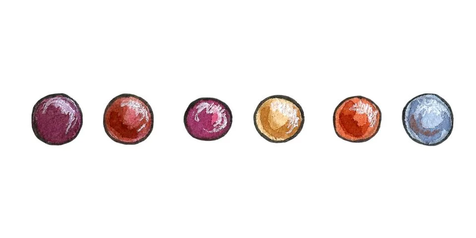 Set of watercolor elements, spruce branches, balls, gifts, heart, star, fox,  Stock Illustration