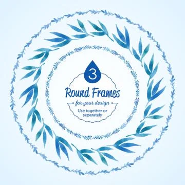 Set watercolor frame Stock Illustration