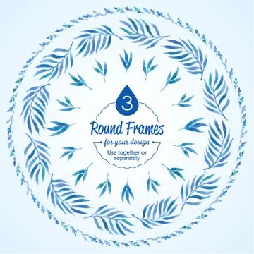 Set watercolor frame Stock Illustration