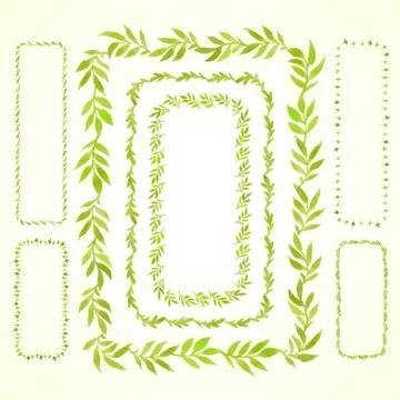 Set watercolor frame Stock Illustration