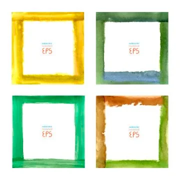 Set watercolor frames Illustrazione stock