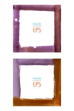 Set watercolor frames Illustrazione stock