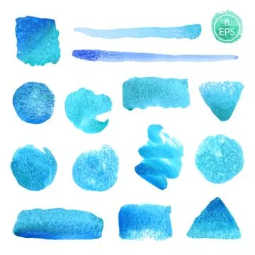 Set of watercolor shapes Stock Illustration