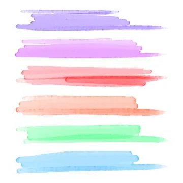 Set of watercolor vector brush strokes. Stock Illustration