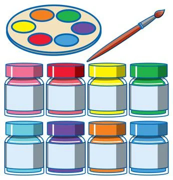 A set of watercolour on white background Stock Illustration