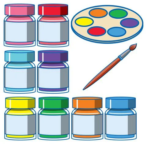 A set of watercolour on white background Ilustración de archivo