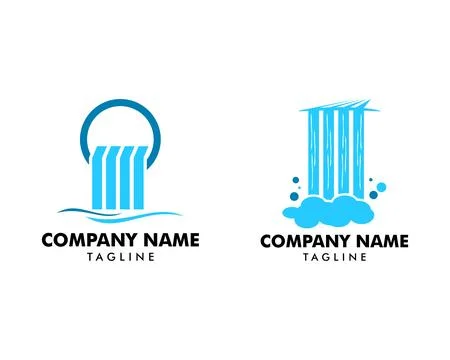Set of Waterfall logo icon vector illustration Stock Illustration
